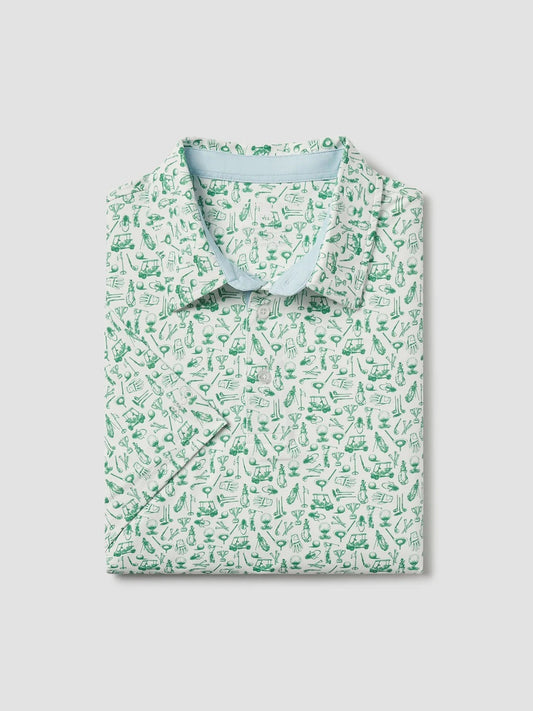 Tapped In Printed Polo - Meadow
