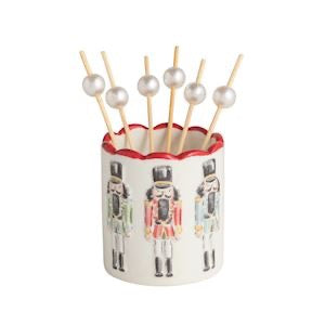 Nutcracker Toothpick Caddy Set