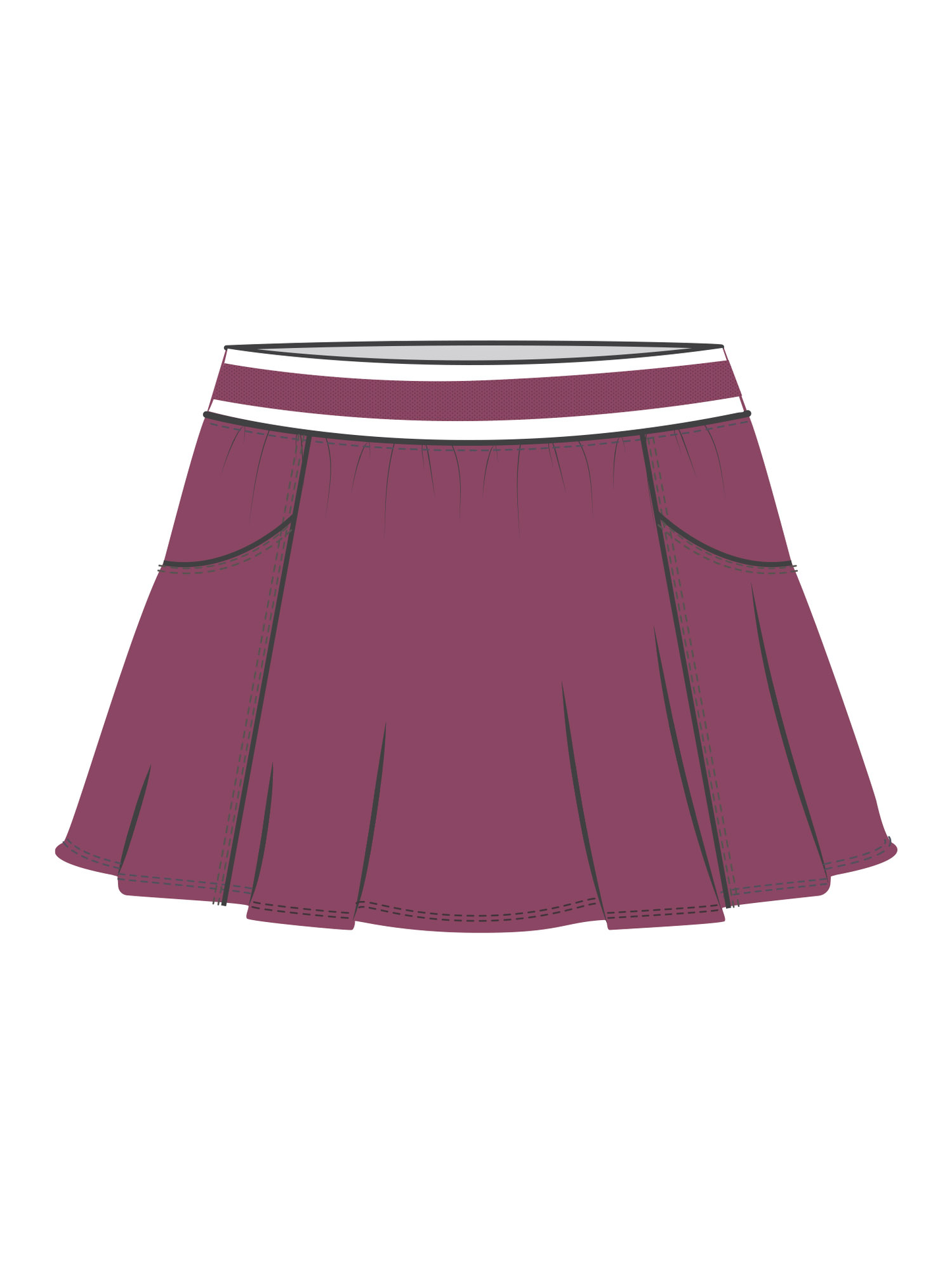Flared Skort - Raspberry Coulis