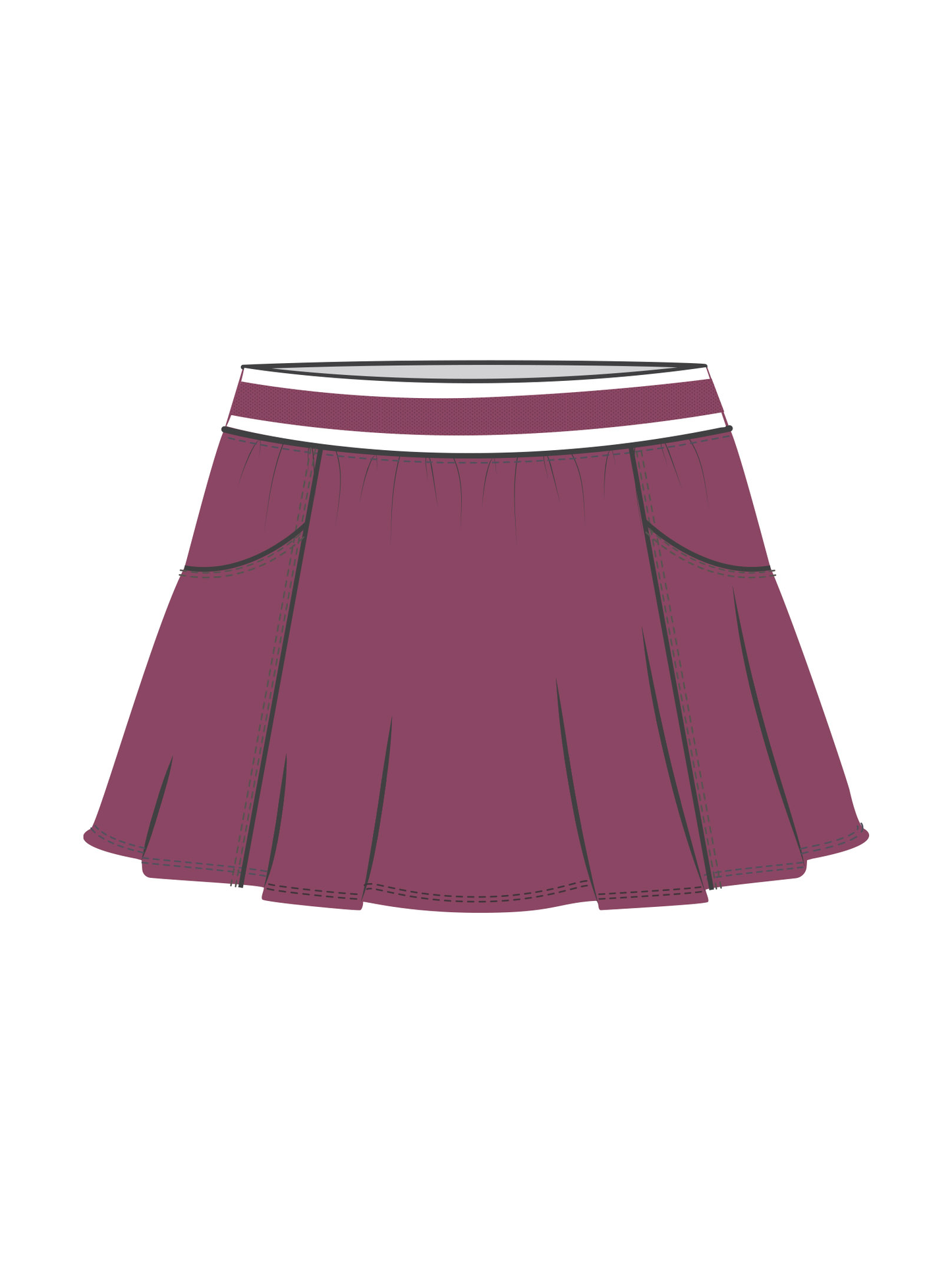 Flared Skort - Raspberry Coulis