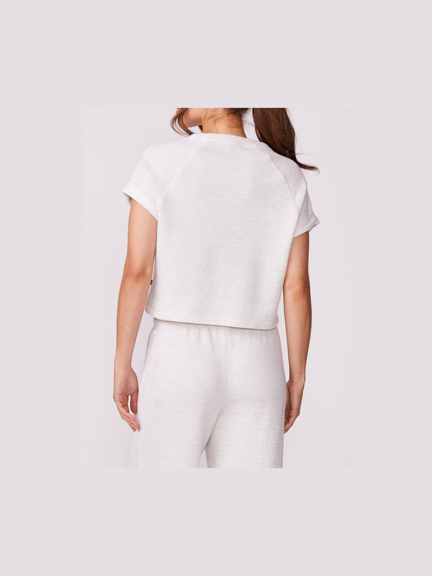 Rolled Short Sleeve Raglan Sweatshirt - White