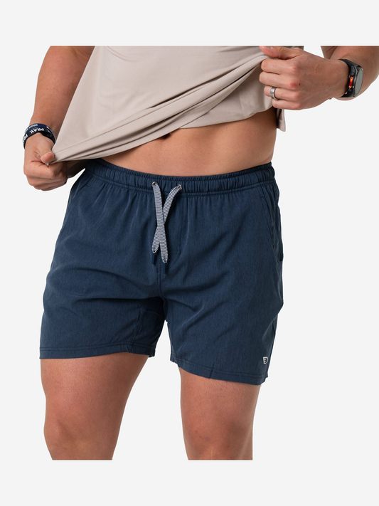 Athletic Short 5" - Heather Navy / American Flag Liner