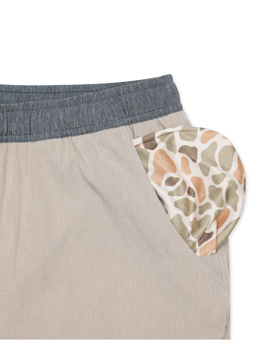 Athletic Short 5" - Heather Khaki / Camo Liner