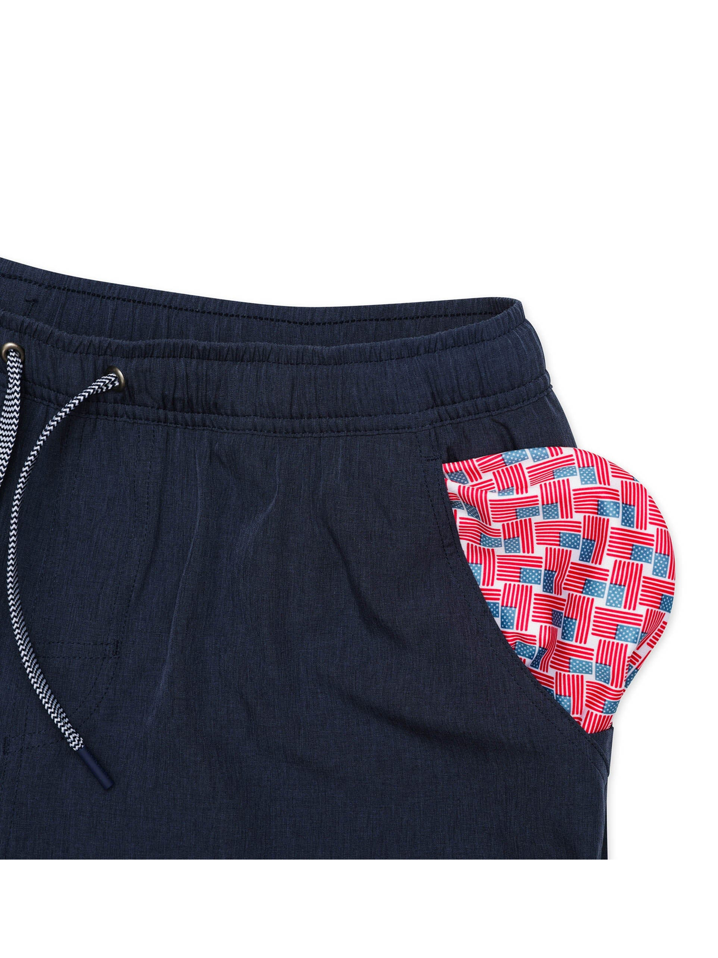 Athletic Short 5" - Heather Navy / American Flag Liner