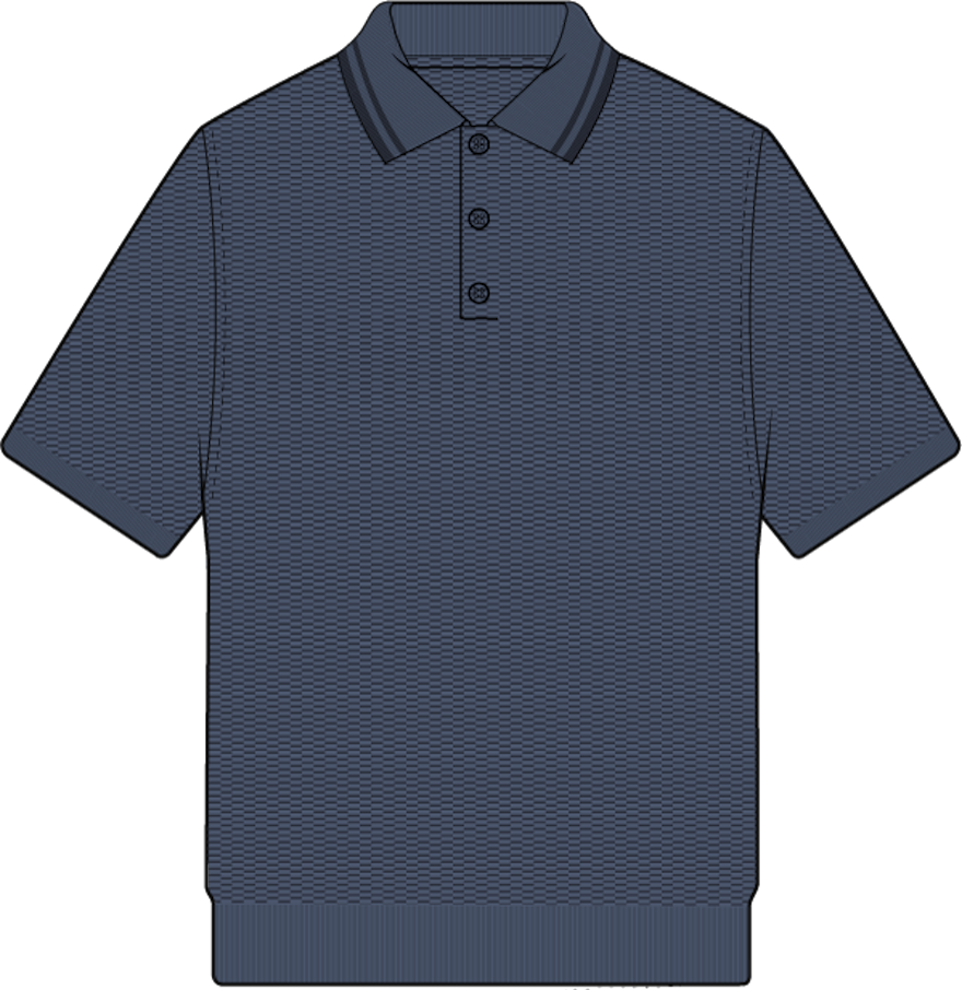 Fine Knit Sweater Polo - Vintage Indigo