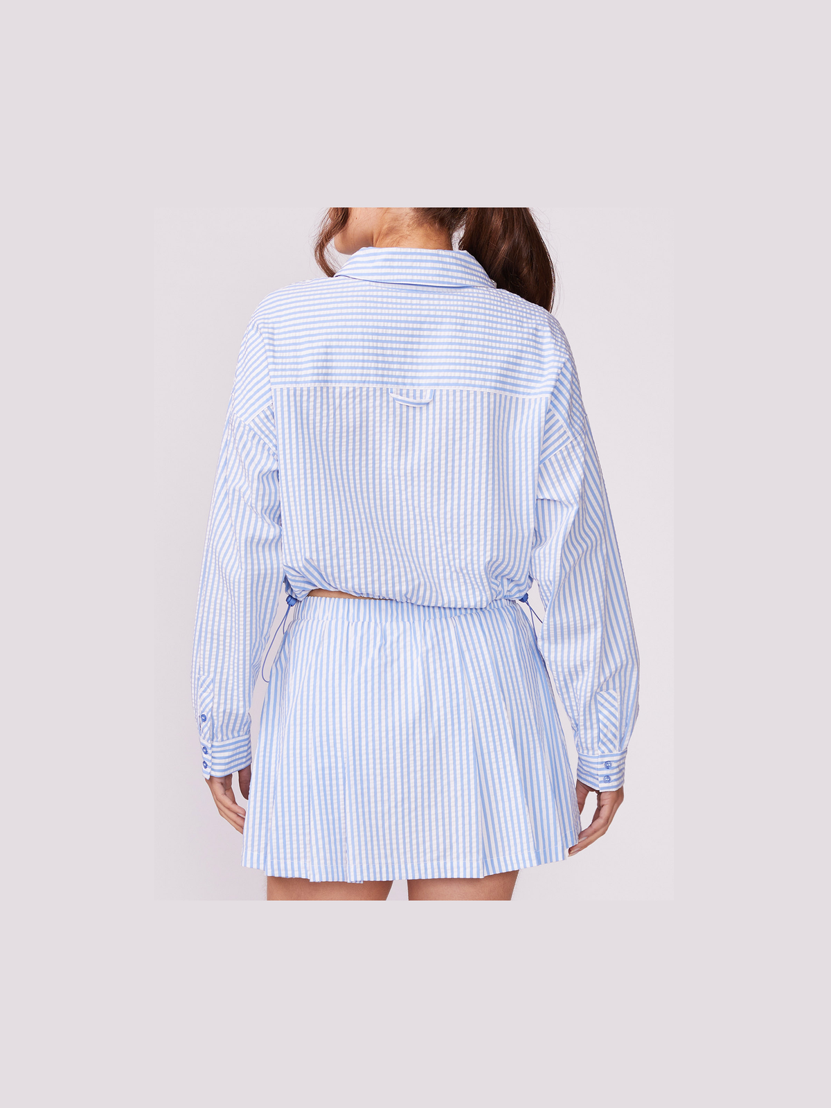 Crop Button Down - Mountain Bluebird