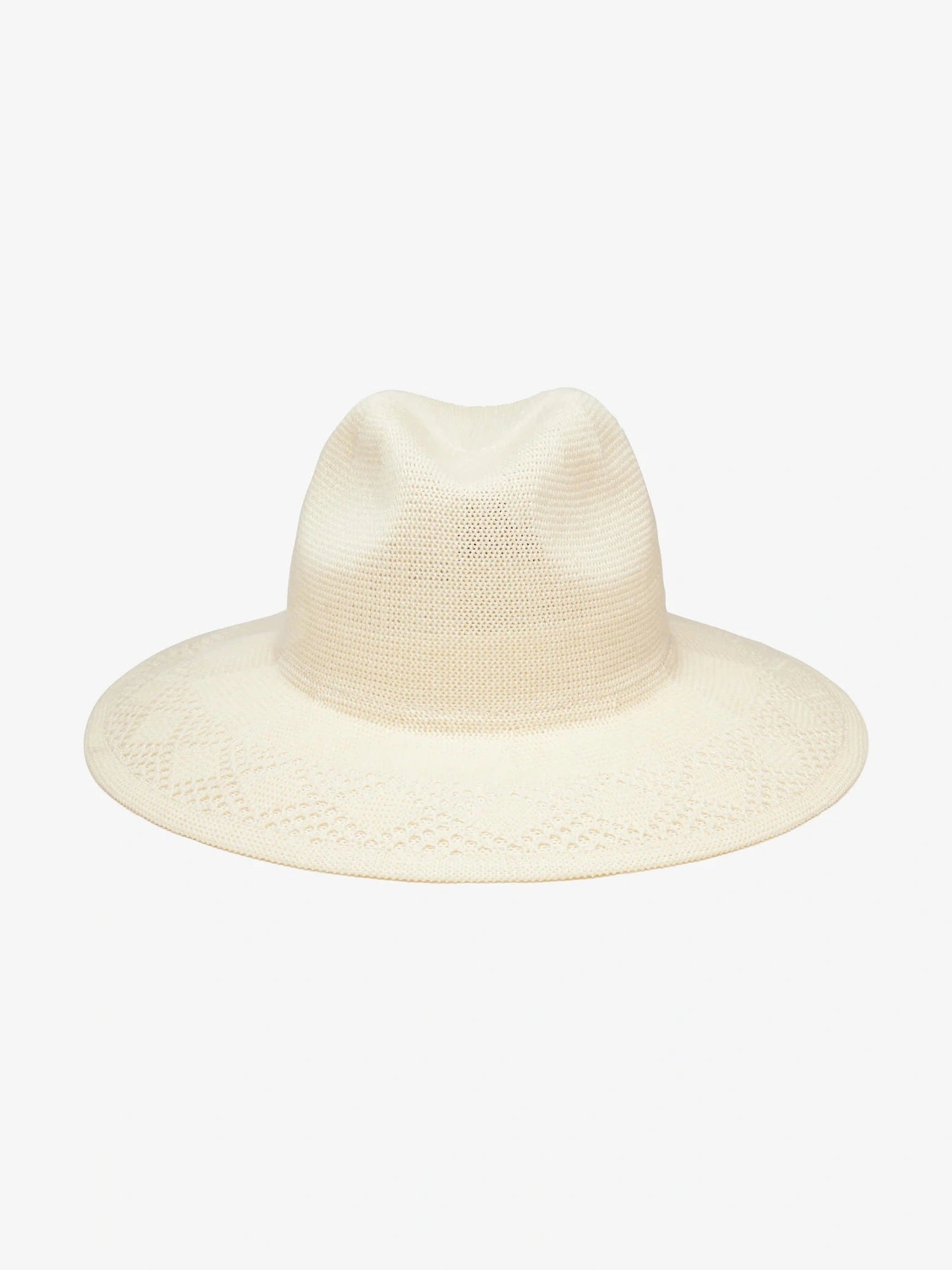 Cream Evie Mesh Packable Hat with Laced Brim Detail