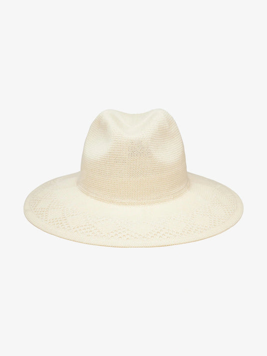 Cream Evie Mesh Packable Hat with Laced Brim Detail