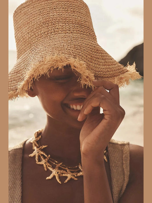 Bora Bora Raffia Bucket Hat - Natural