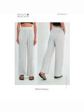 White and Navy Pinstripe Pants
