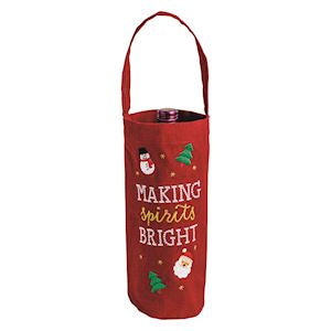 Making Spirits Bright Wine Bag - Red