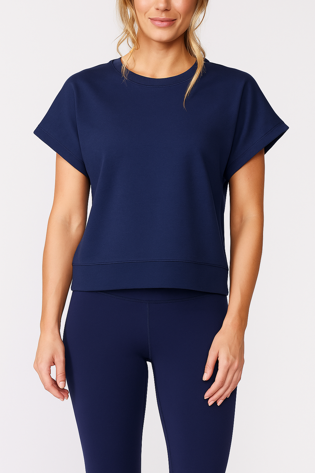 Short Sleeve Raglan Sweater - Mood Indigo
