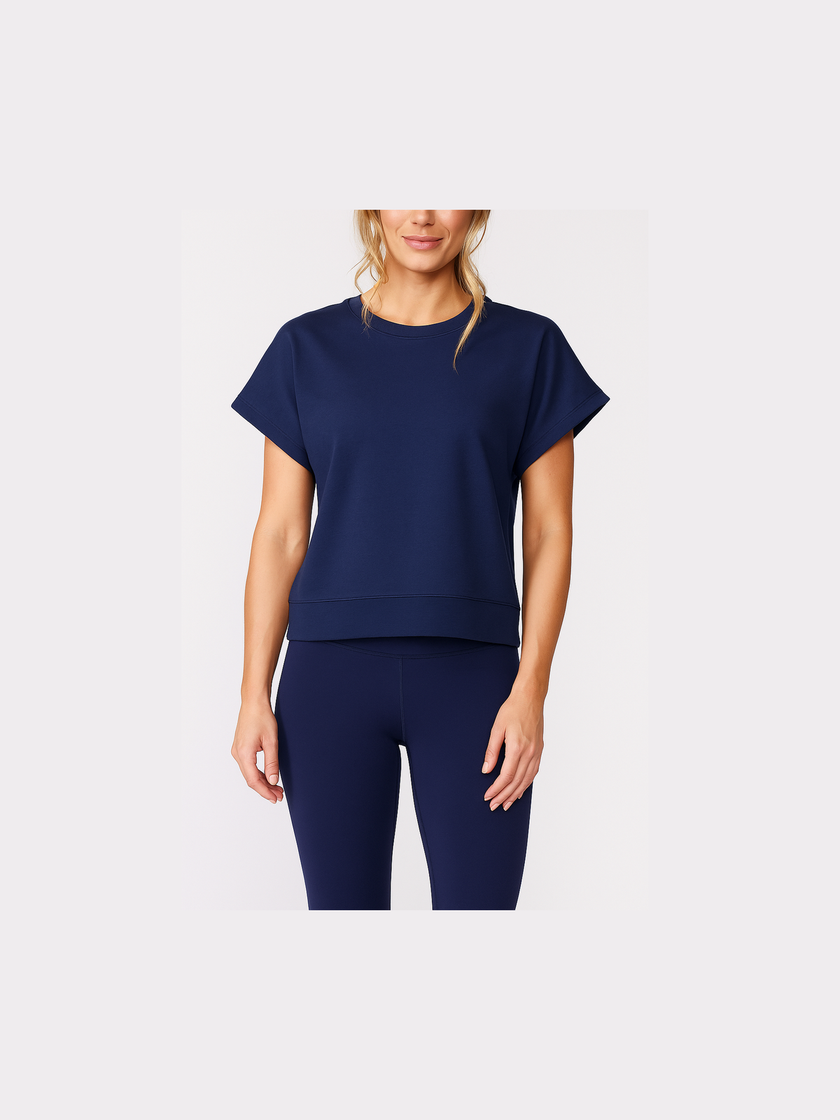 Short Sleeve Raglan Sweater - Mood Indigo