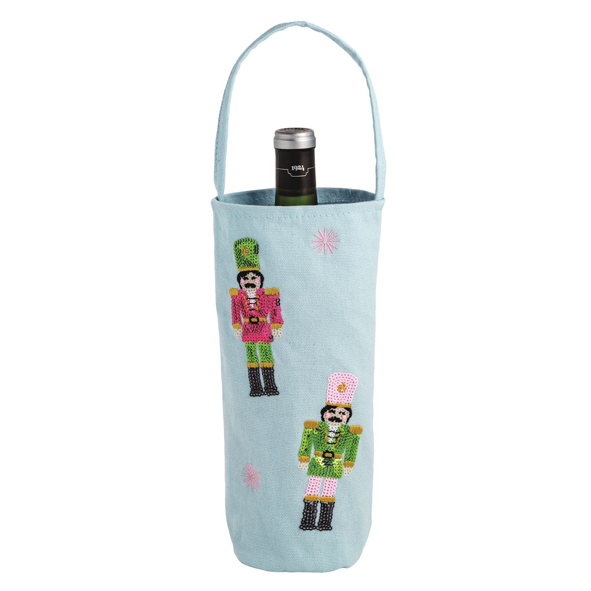 Nutcrack Sequin Wine Bag - Blue