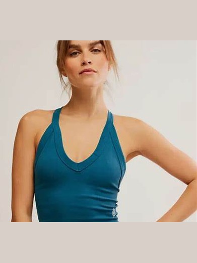 All Clear V Neck Cami - Sapphire