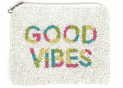 Good Vibes Beaded Coin Purse