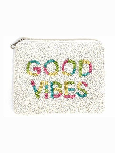 Good Vibes Beaded Coin Purse