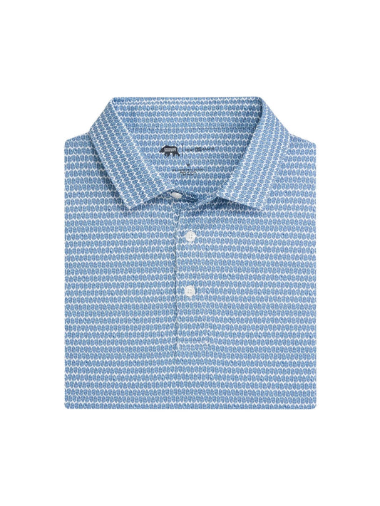 On The Half Shell Printed Performance Polo - Ensign Blue