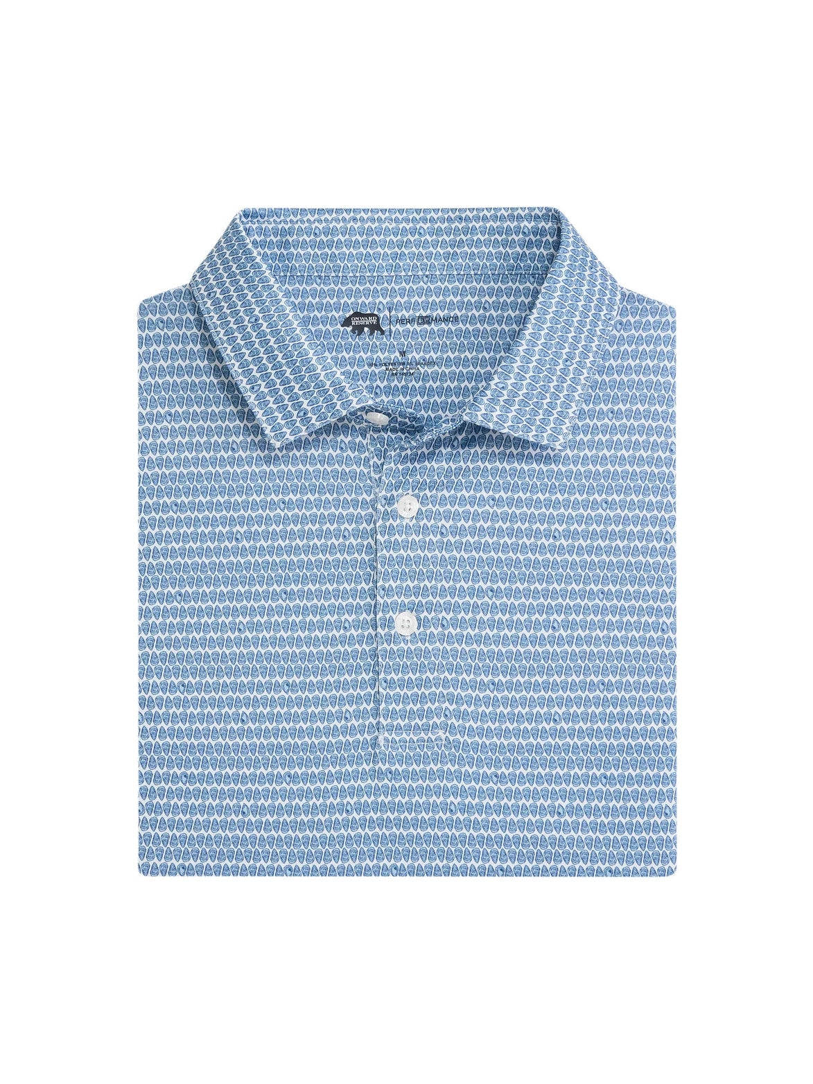 On The Half Shell Printed Performance Polo - Ensign Blue