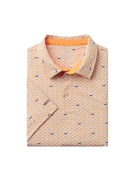 Kickoff Camo Motion Tech Polo SS - Orange Out Camo