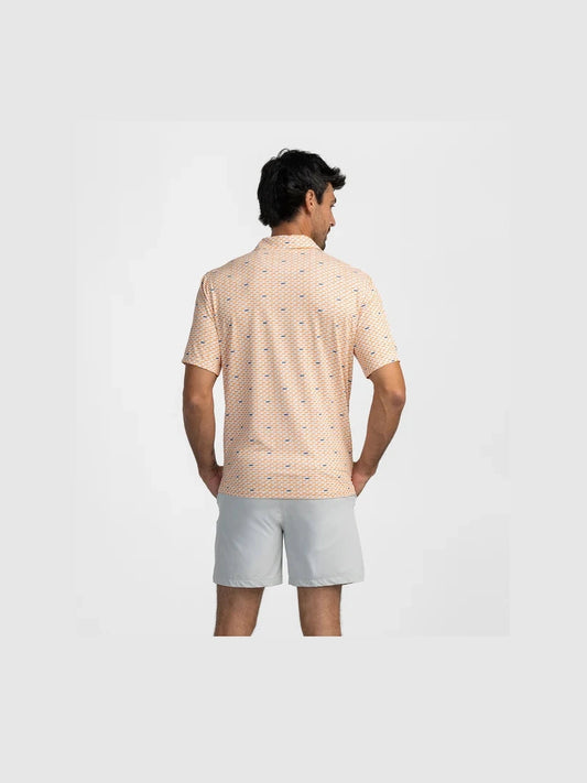 Kickoff Camo Motion Tech Polo SS - Orange Out Camo