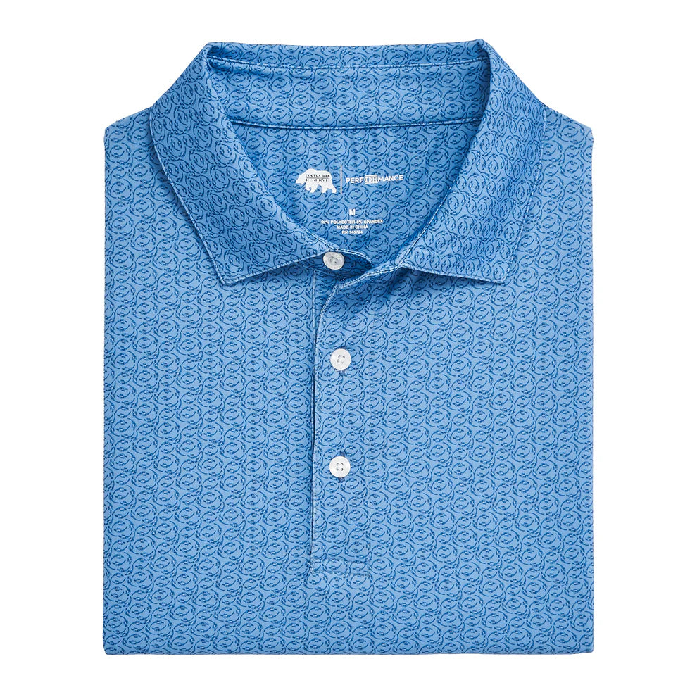 Bevy Printed Polo in Endless Sky – Performance Meets Style