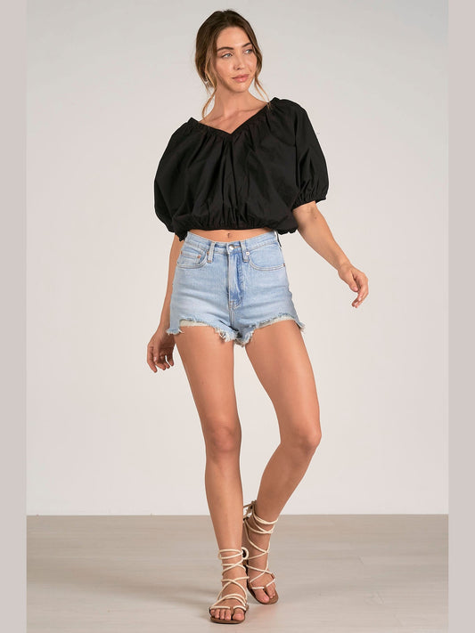 V-Neck Bubble Top