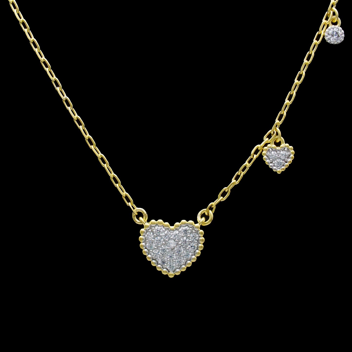 Pave Heart Charm Necklace