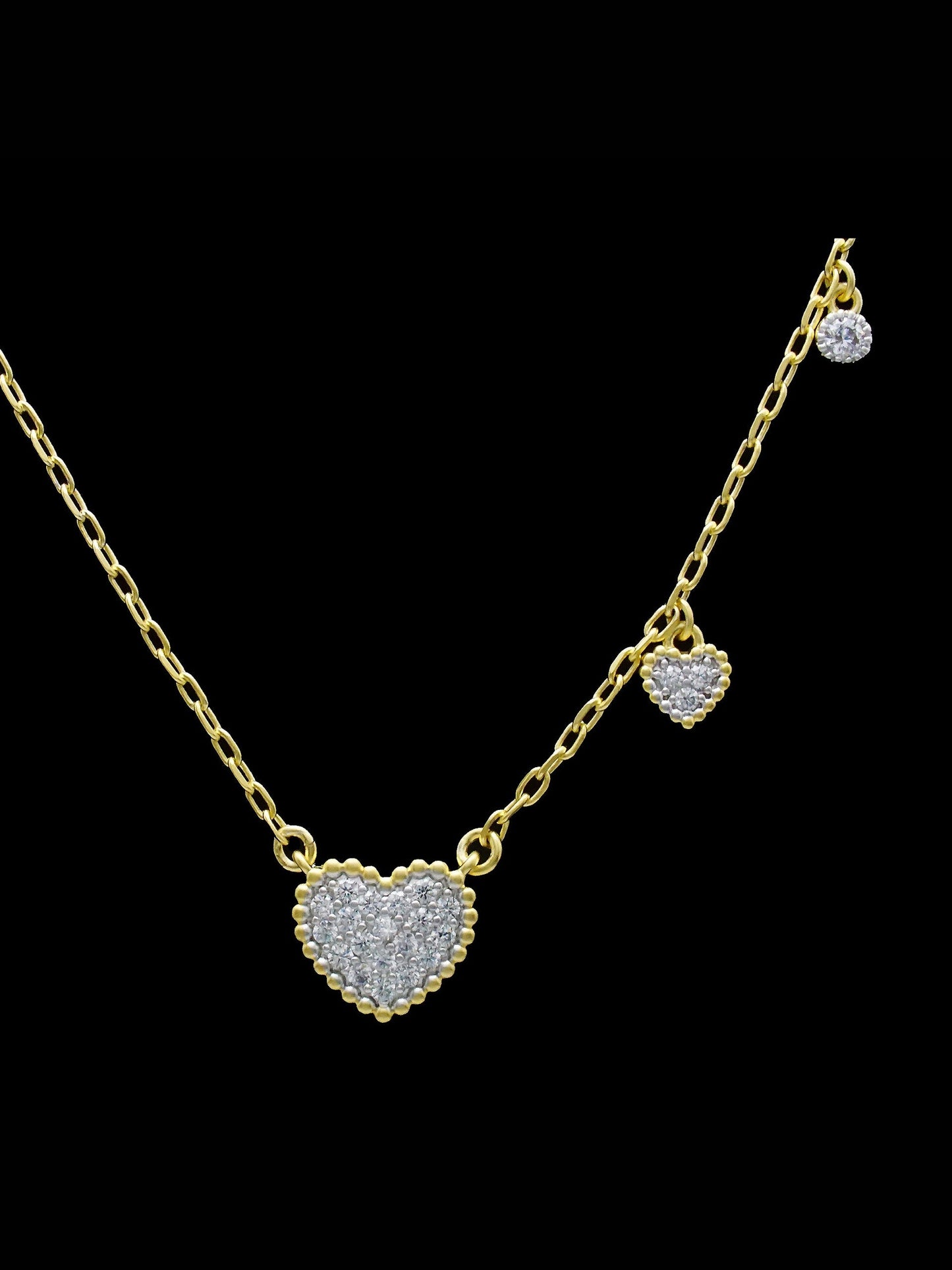 Pave Heart Charm Necklace