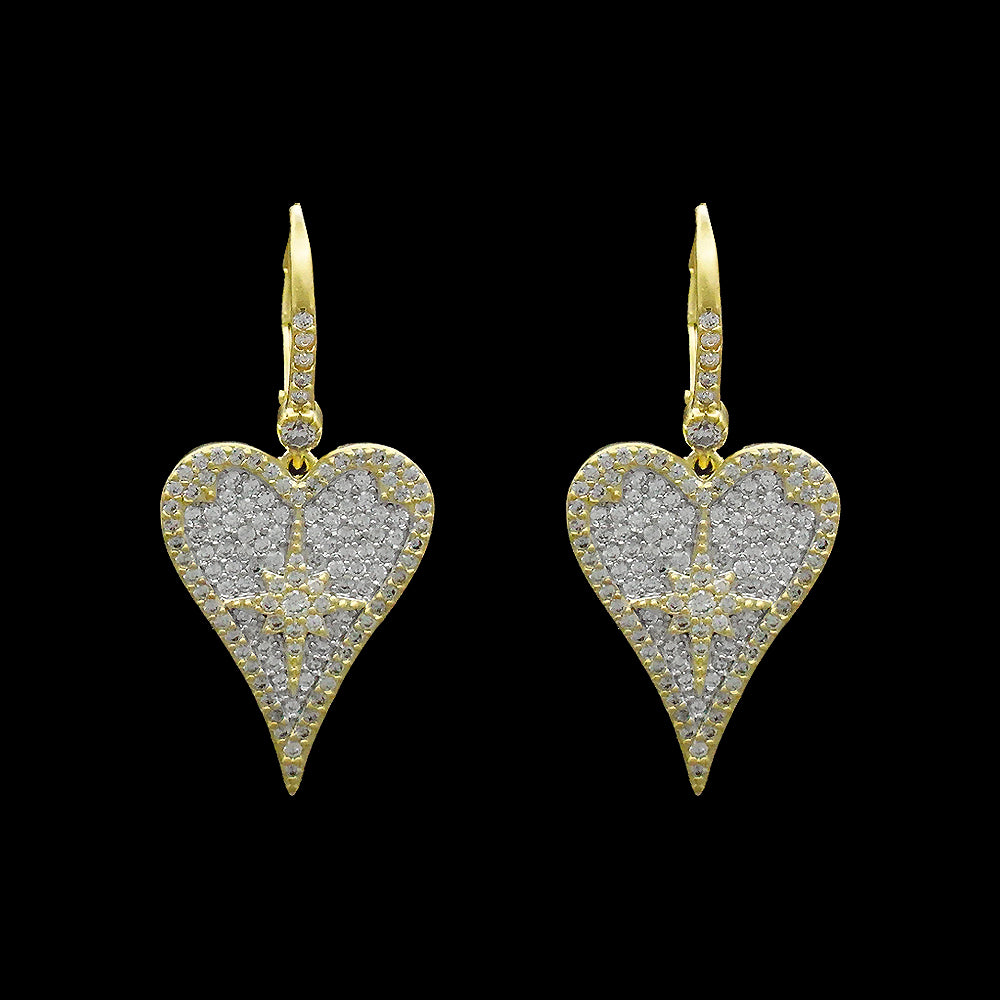 Pave Heart Earrings