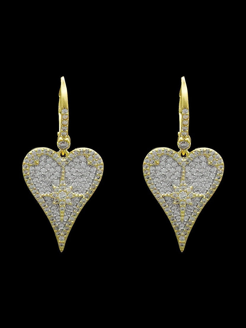 Pave Heart Earrings