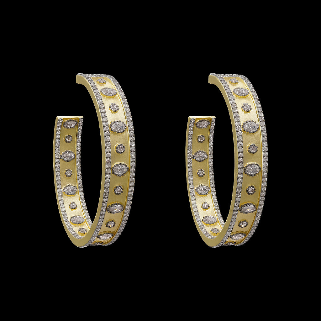 Post Hoop Pave Earrings