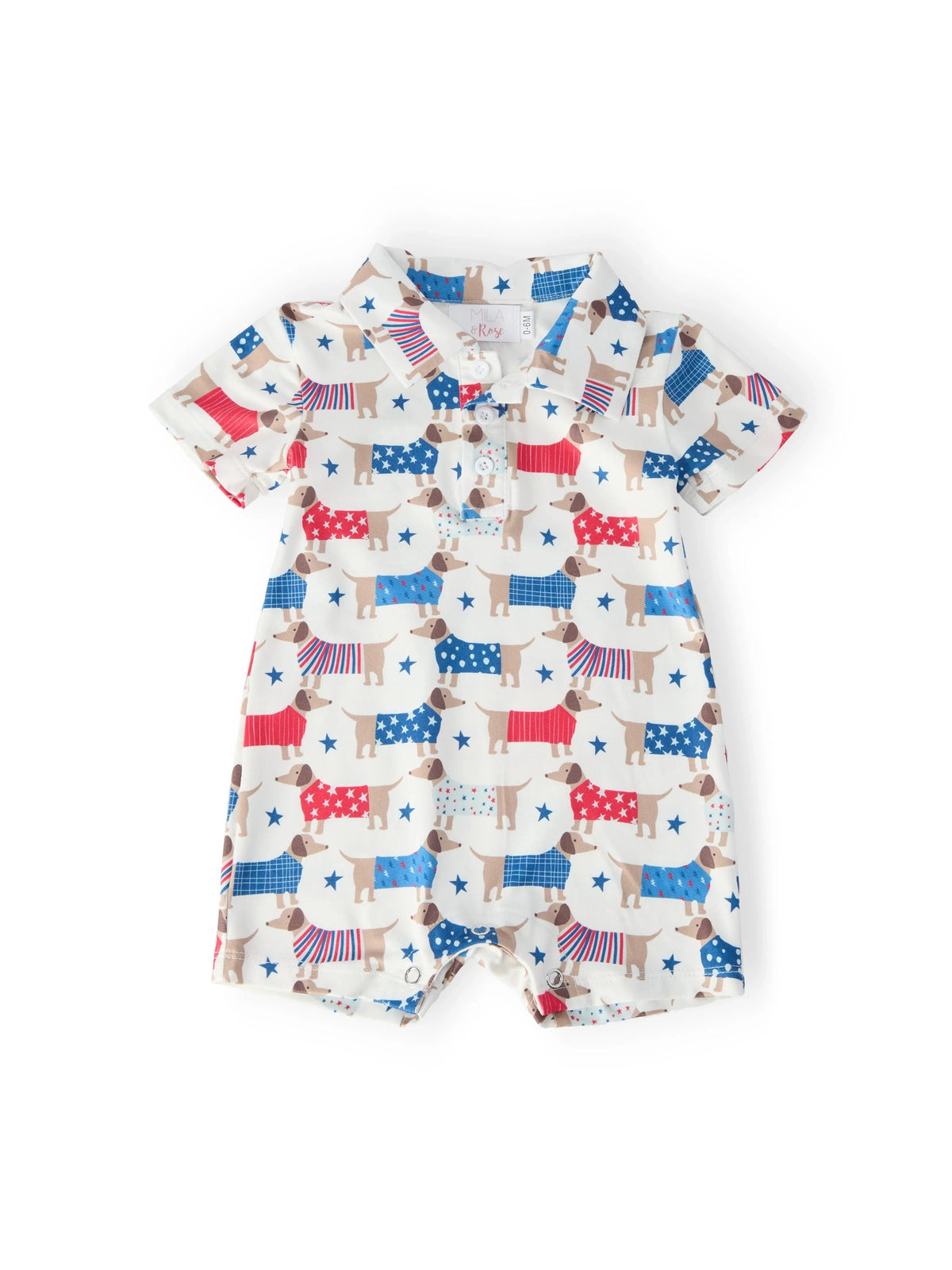 Patriotic Pups Polo Shorty One-Piece