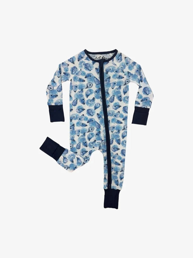 Bamboo Zipper Pajamas - Blue Lagoon Oysters