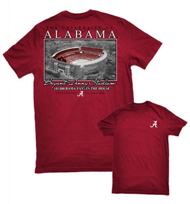 Alabama Bryant Stadium T-Shirt - Hand-Drawn Roll Tide Tee