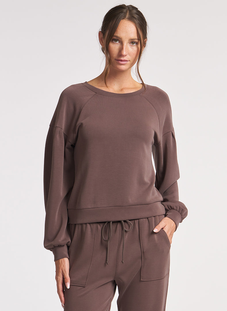 Pleated Pullover - Mocha