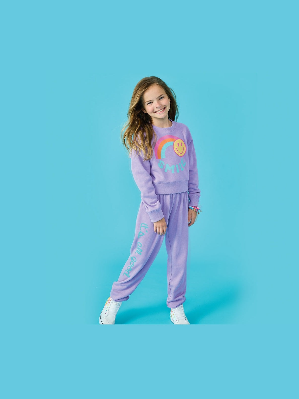 Rainbow Smiles Violet Crew Neck