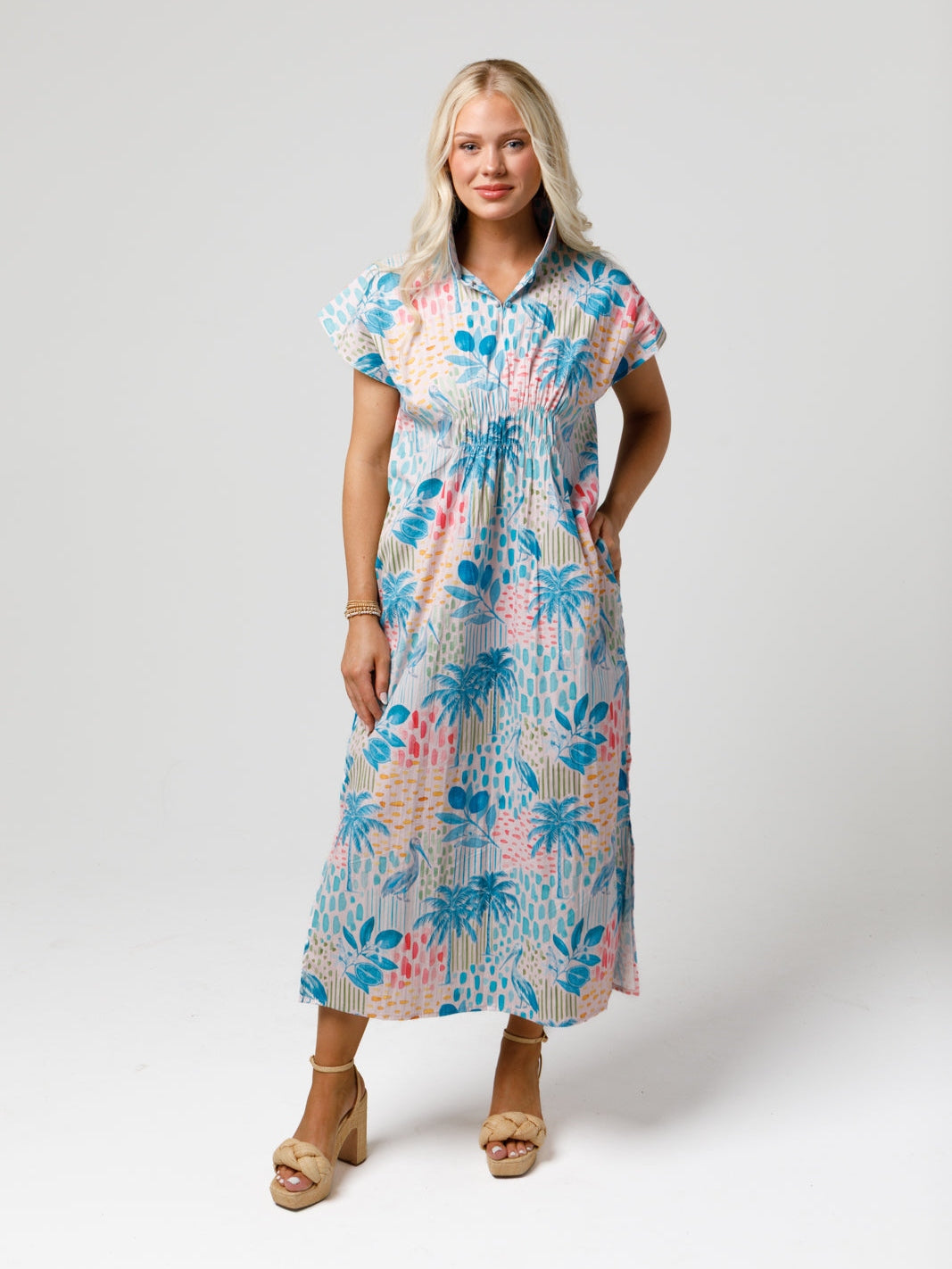 June Caftan Dress - Keywest Toile