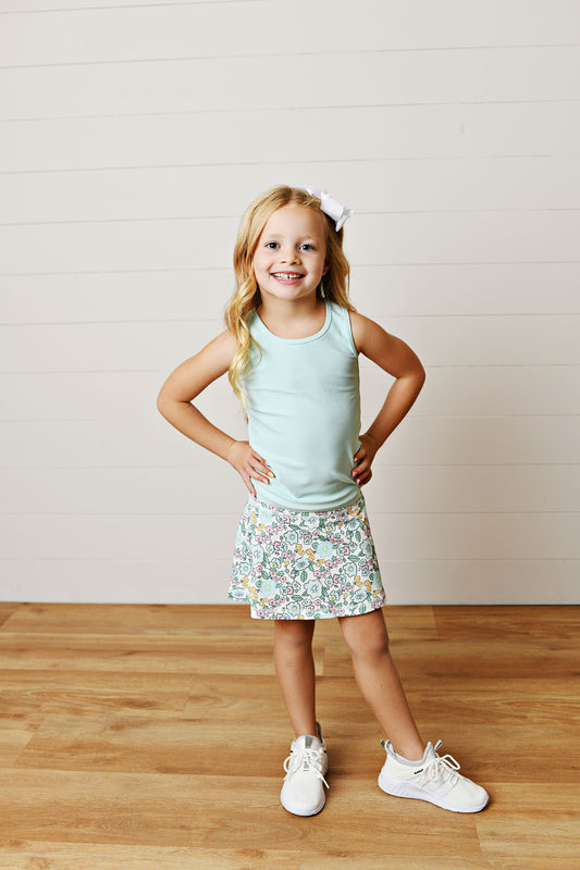Aqua Bloom Tennis Skirt