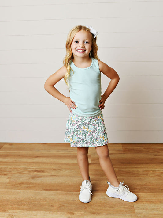 Aqua Bloom Tennis Skirt