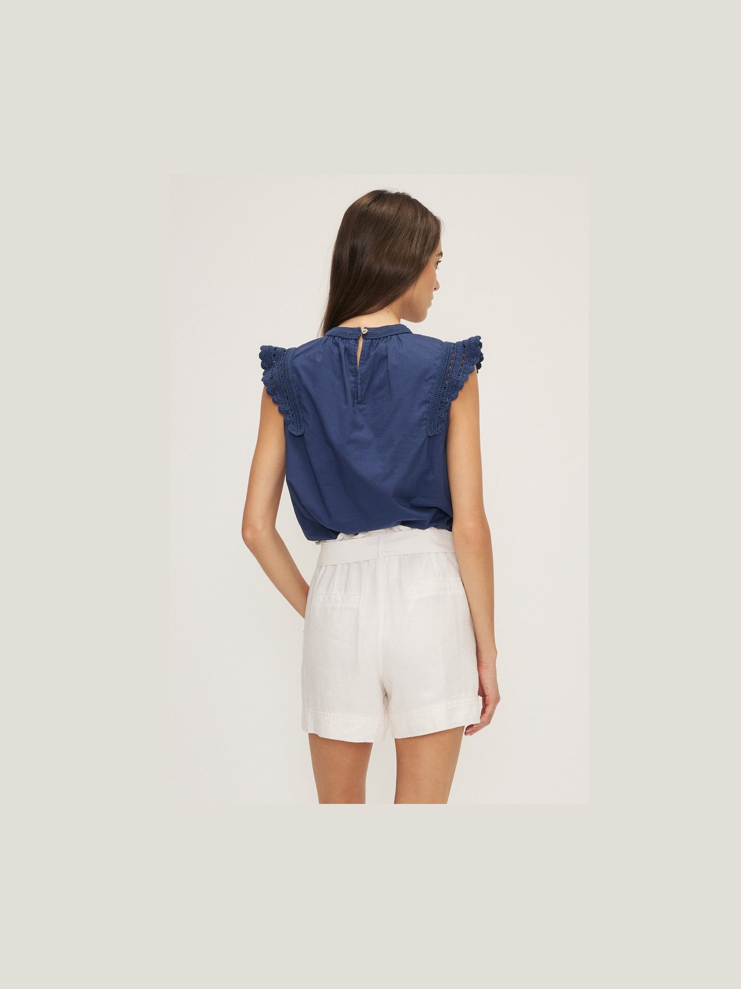 Spencer White Linen Shorts