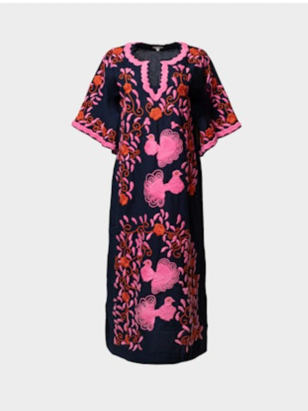 Charming Caftan Peacock Embroidery Dress