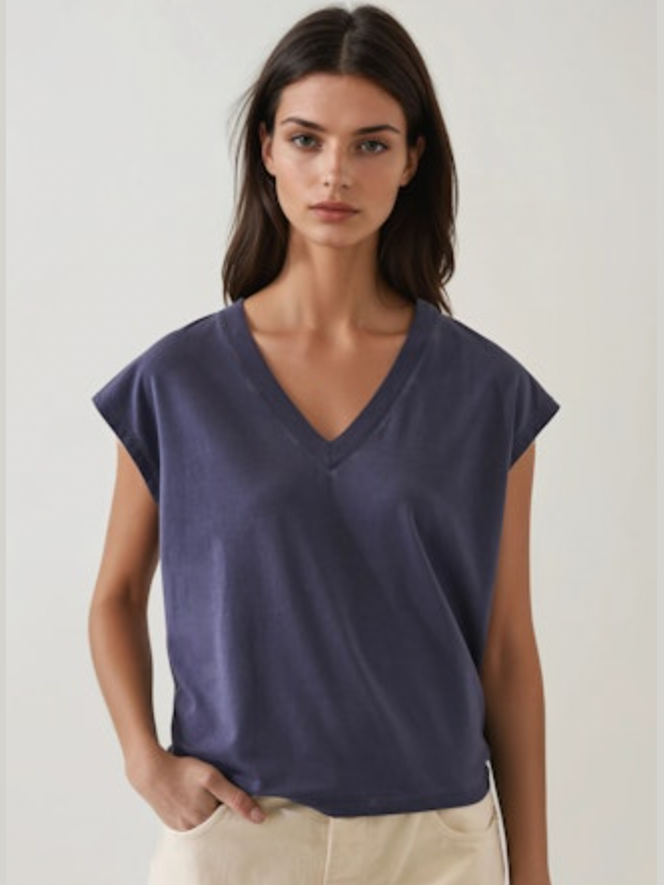 ICONIC SUBLIME VNECK DOLMAN TEE - MOOD INDIGO