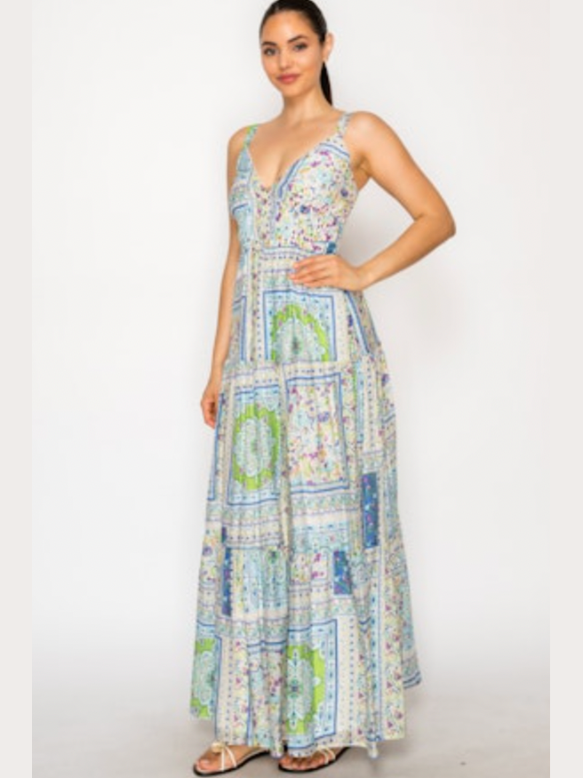 Helenic Tapestry Maxi Dress