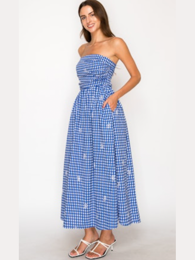 Azure Lace Tubi Maxi Dress