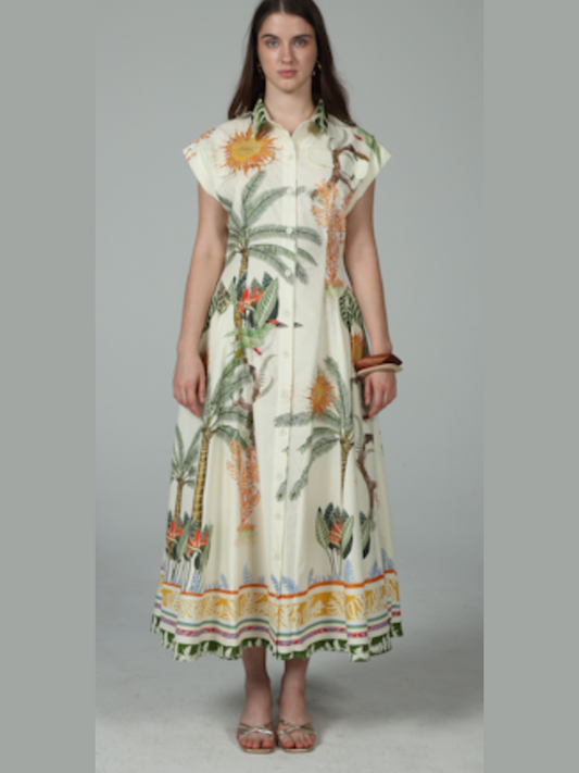 Alexis Button Closure Maxi Dress