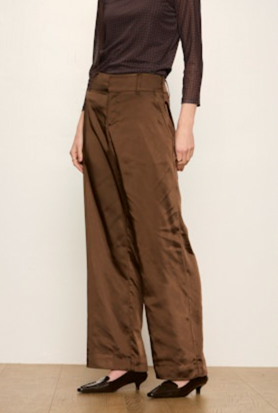 Spotlight Satin Trouser - Espresso Martini