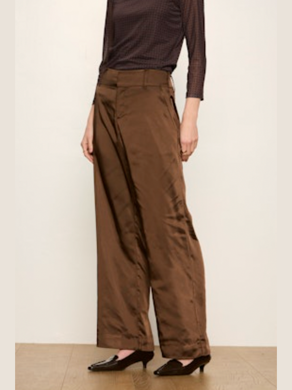 Spotlight Satin Trouser - Espresso Martini