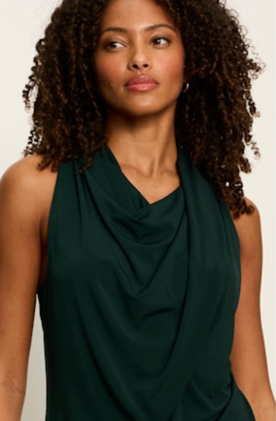 Nora Draped Tank - Forest