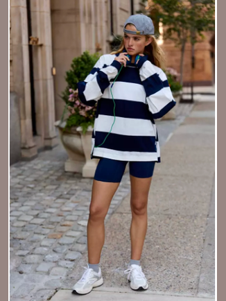 Hustle Striped Layer - Navy Combo